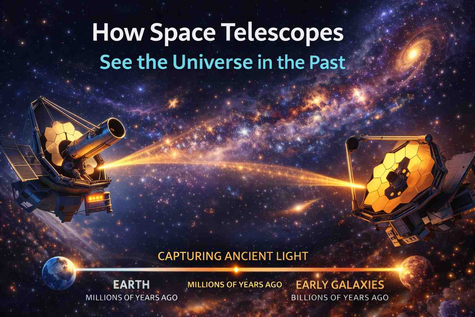 How Space Telescopes See the Universe in the Past